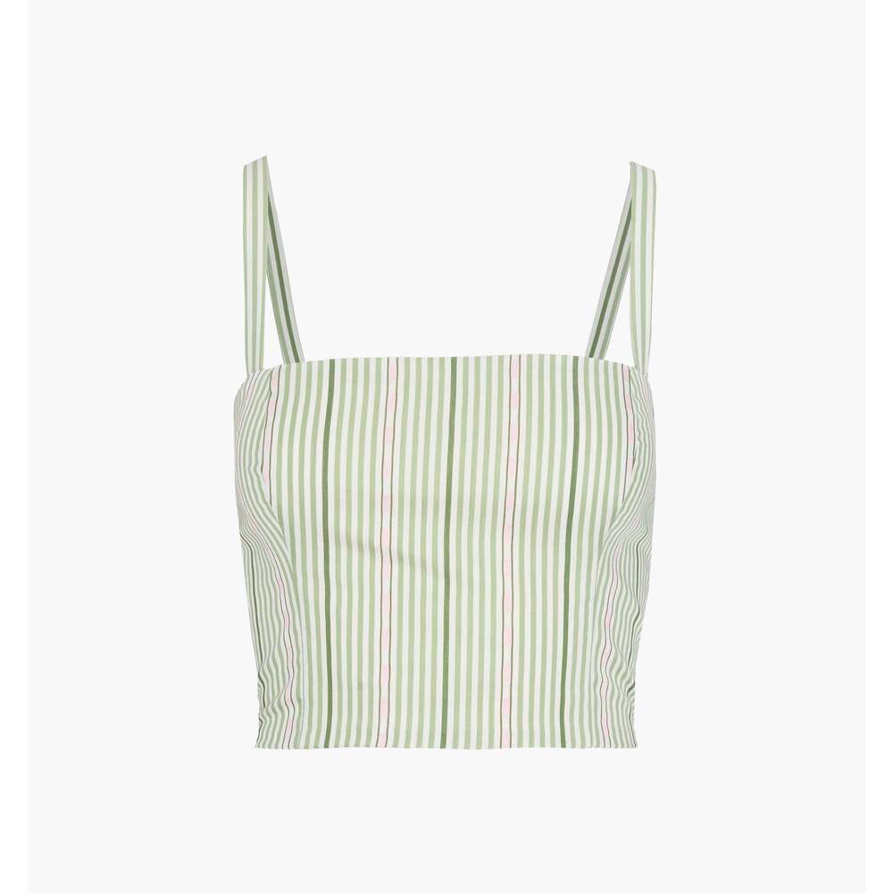 Hill House Home The Miranda Top - Green Jacquard Stripe Size LGreen Jacquard Str